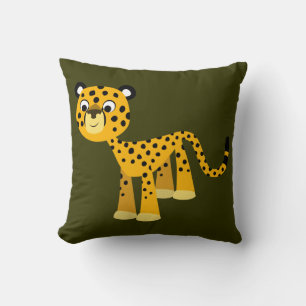 Cute Happy Cartoon Cheetah Sierkussen