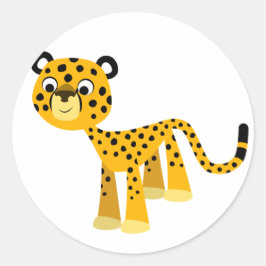 Cute Happy Cartoon Cheetah Sticker
