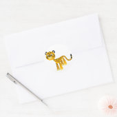 Cute Happy Cartoon Cheetah Sticker (Envelop)