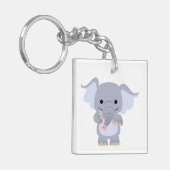 Cute Happy Cartoon Elephant AcrylSleutelhanger Sleutelhanger (Voorkant Links)