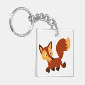 Cute Happy Cartoon Fox AcrylSleutelhanger Sleutelhanger (Voorkant Links)