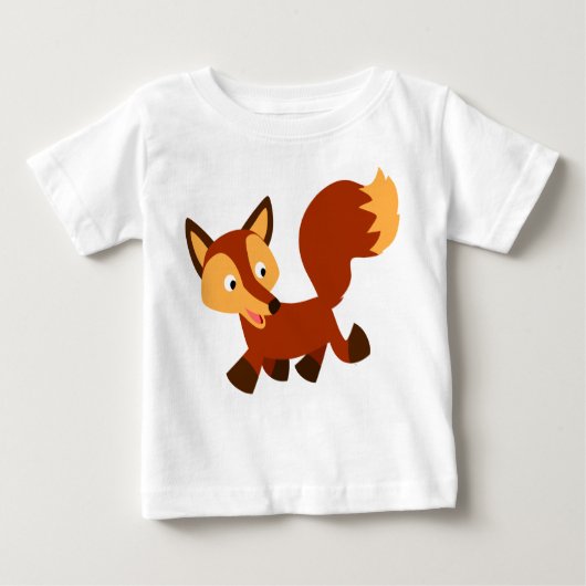 Cute Happy Cartoon Fox Baby T-Shirt (Voorkant)