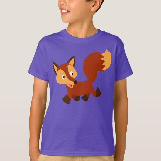 Cute Happy Cartoon Fox Children T-Shirt (Voorkant)