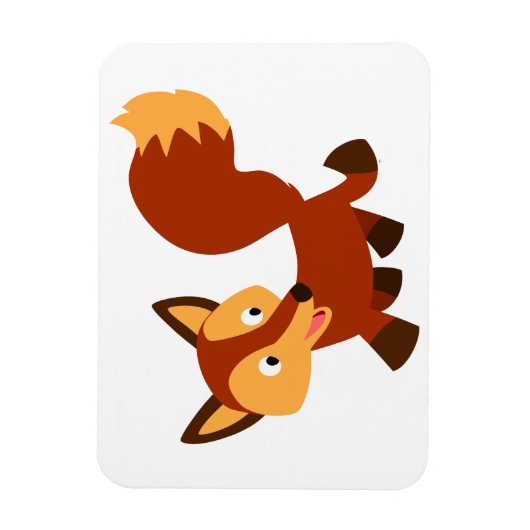 Cute Happy Cartoon Fox Flexible Magnet Magneet (Verticaal)