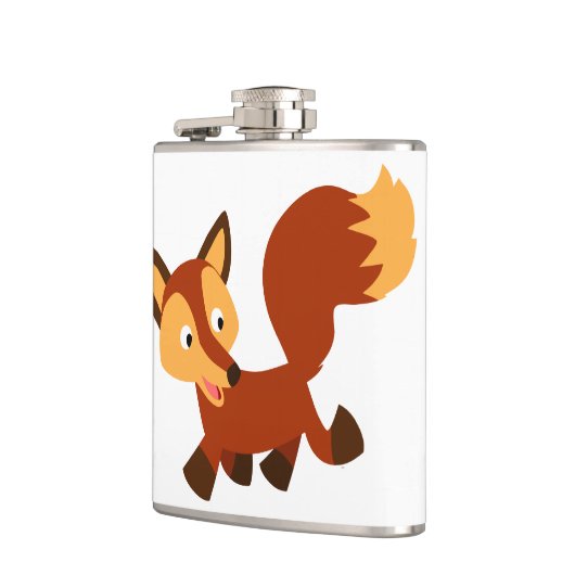 Cute Happy Cartoon Fox Hip Flask Heupfles (Links)