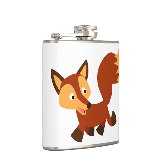 Cute Happy Cartoon Fox Hip Flask Heupfles (Rechts)