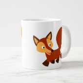 Cute Happy Cartoon Fox Jumbo Mok (Voorkant rechts)
