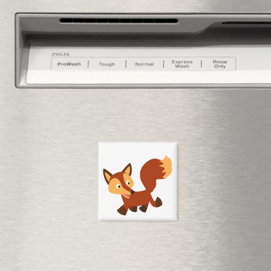 Cute Happy Cartoon Fox Magnet (Insitu (Vaatwasser))