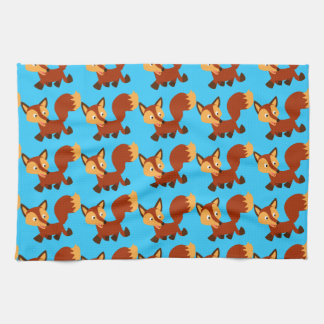 Cute Happy Cartoon Fox Mojo Kitchen Towel Theedoek