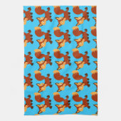 Cute Happy Cartoon Fox Mojo Kitchen Towel Theedoek (Verticaal)