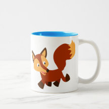 Cute Happy Cartoon Fox Mok
