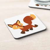 Cute Happy Cartoon Fox Onderzetters Set (Linkerzijde)