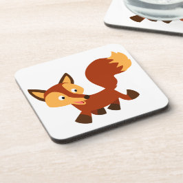 Cute Happy Cartoon Fox Onderzetters Set
