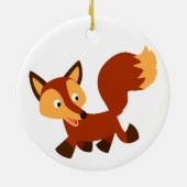 Cute Happy Cartoon Fox Ornament (Achterkant)