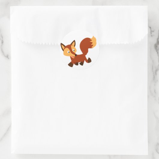 Cute Happy Cartoon Fox Sticker (Tas)