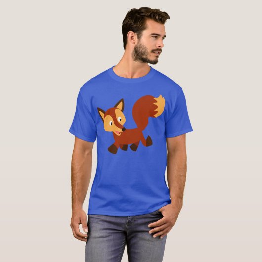 Cute Happy Cartoon Fox T-Shirt (Voorkant volledig)