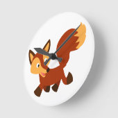 Cute Happy Cartoon Fox Wall Clock Ronde Klok (Hoek)