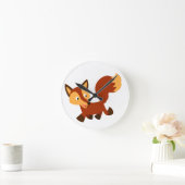 Cute Happy Cartoon Fox Wall Clock Ronde Klok (Huis)