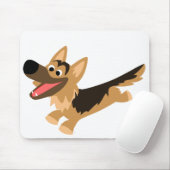 Cute Happy Cartoon German Shepherd Mousemat Muismat (Met muis)