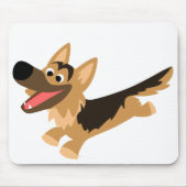 Cute Happy Cartoon German Shepherd Mousemat Muismat (Voorkant)