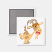 Cute Happy Cartoon Goat Magnet (Voorkant / Achterkant)