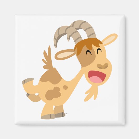 Cute Happy Cartoon Goat Magnet (Voorkant)