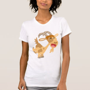 Cute Happy Cartoon Goat Women T-Shirt