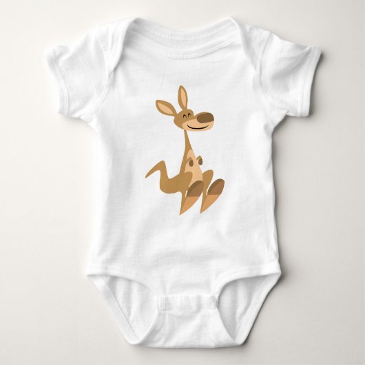 Cute Happy Cartoon Kangaroo Baby Romper (Voorkant)
