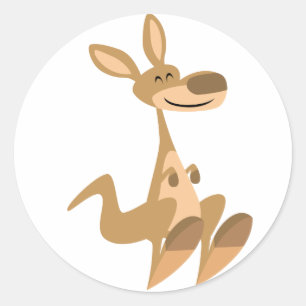 Cute Happy Cartoon Kangaroo Sticker
