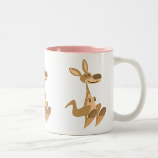 Cute Happy Cartoon Kangaroo Tweekleurige Koffiemok
