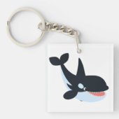 Cute Happy Cartoon Killer Whale AcrylSleutelhanger Sleutelhanger (Voorkant)