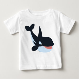 Cute Happy Cartoon Killer Whale Baby T-Shirt