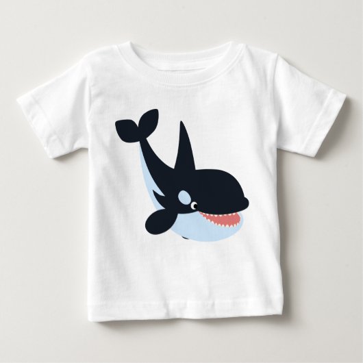 Cute Happy Cartoon Killer Whale Baby T-Shirt (Voorkant)