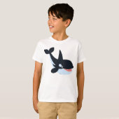 Cute Happy Cartoon Killer Whale Children T-Shirt (Voorkant volledig)