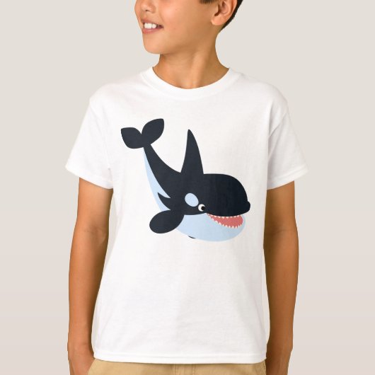 Cute Happy Cartoon Killer Whale Children T-Shirt (Voorkant)