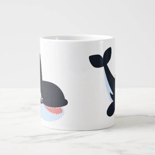 Cute Happy Cartoon Killer Whale Jumbo Mok (Voorkant)