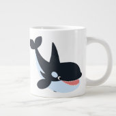 Cute Happy Cartoon Killer Whale Jumbo Mok (Rechts)
