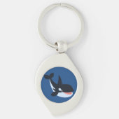 Cute Happy Cartoon Killer Whale Metal Sleutelhange Sleutelhanger (Voorkant)