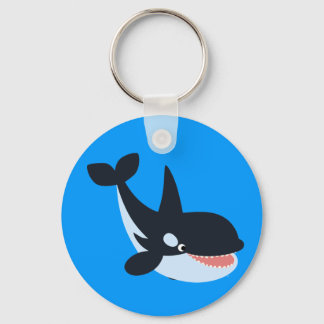 Cute Happy Cartoon Killer Whale Sleutelhanger