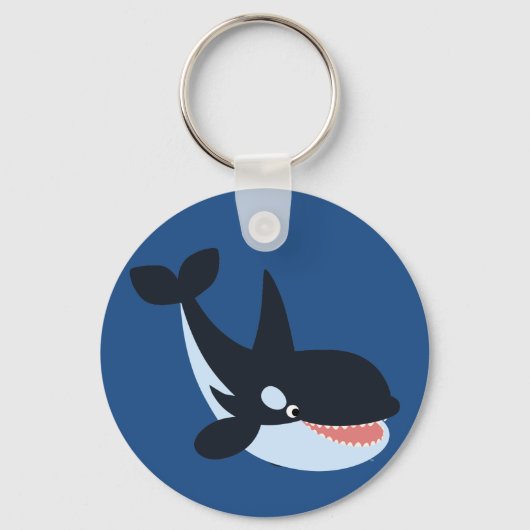 Cute Happy Cartoon Killer Whale Sleutelhanger (Voorkant)
