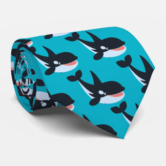 Cute Happy Cartoon Killer Whale Stropdas