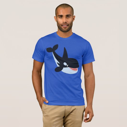 Cute Happy Cartoon Killer Whale T-Shirt (Voorkant volledig)