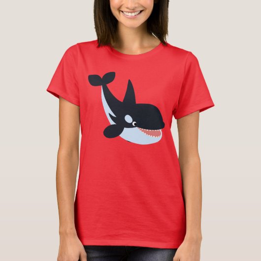 Cute Happy Cartoon Killer Whale Women T-Shirt (Voorkant)