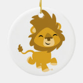 Cute Happy Cartoon Lion Ornament (Achterkant)