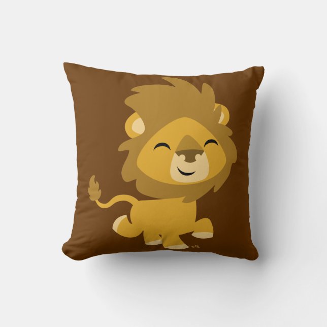 Cute Happy Cartoon Lion Pillow Kussen (Voorkant)