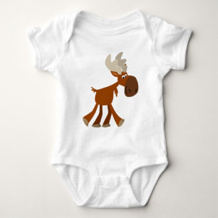 Cute Happy Cartoon Moose Baby Clothing Romper