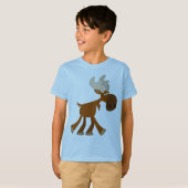 Cute Happy Cartoon Moose Children T-Shirt (Voorkant volledig)