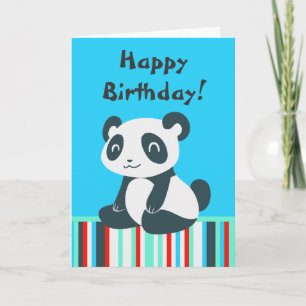 Cute Happy Cartoon Panda Kaart