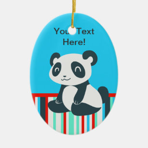 Cute Happy Cartoon Panda Keramisch Ornament