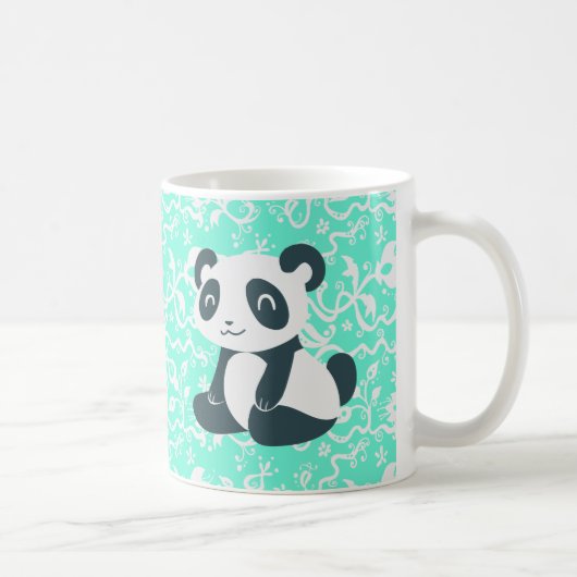 Cute Happy Cartoon Panda Koffiemok (Rechts)